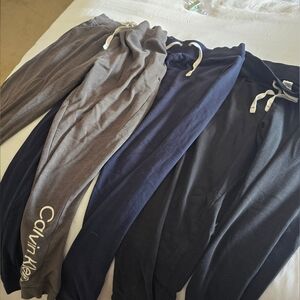 Calvin Klein Lounge Pants Trio in Gray, Blue, and Black